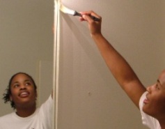 Roz getting going around the mirror